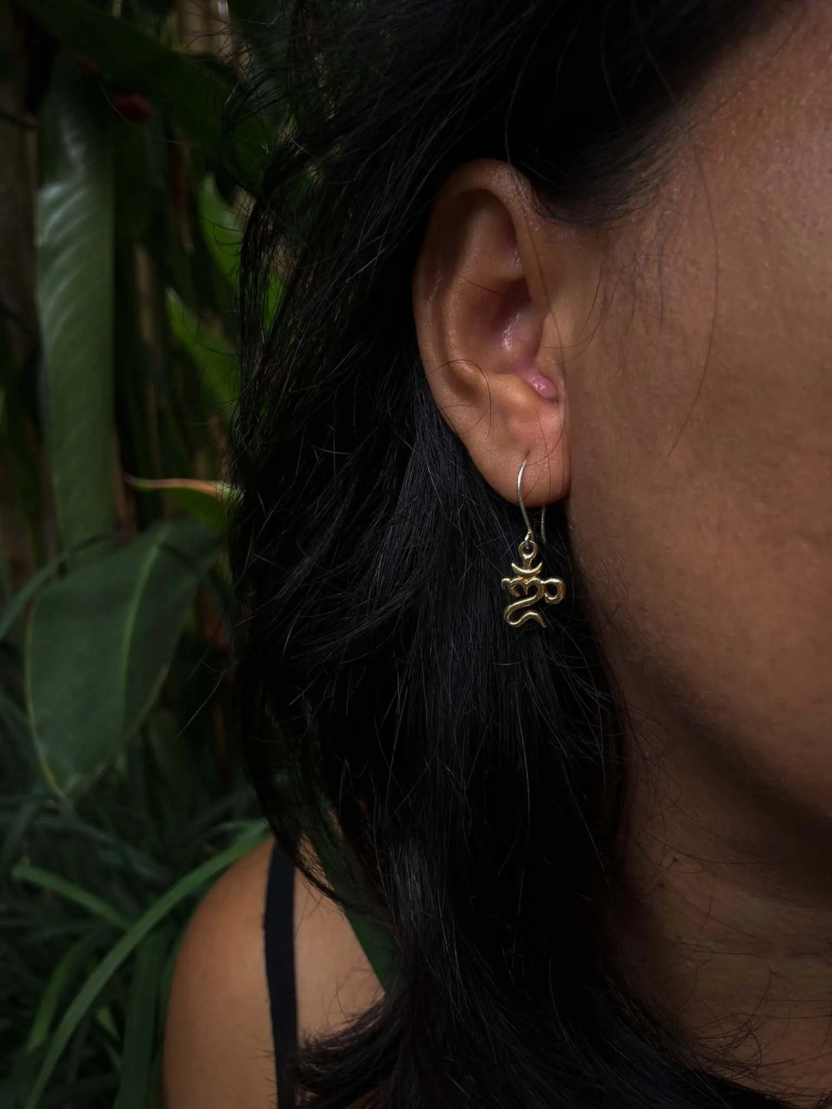 Bali Om Earrings in Brass Yin Jewelry for the Soul