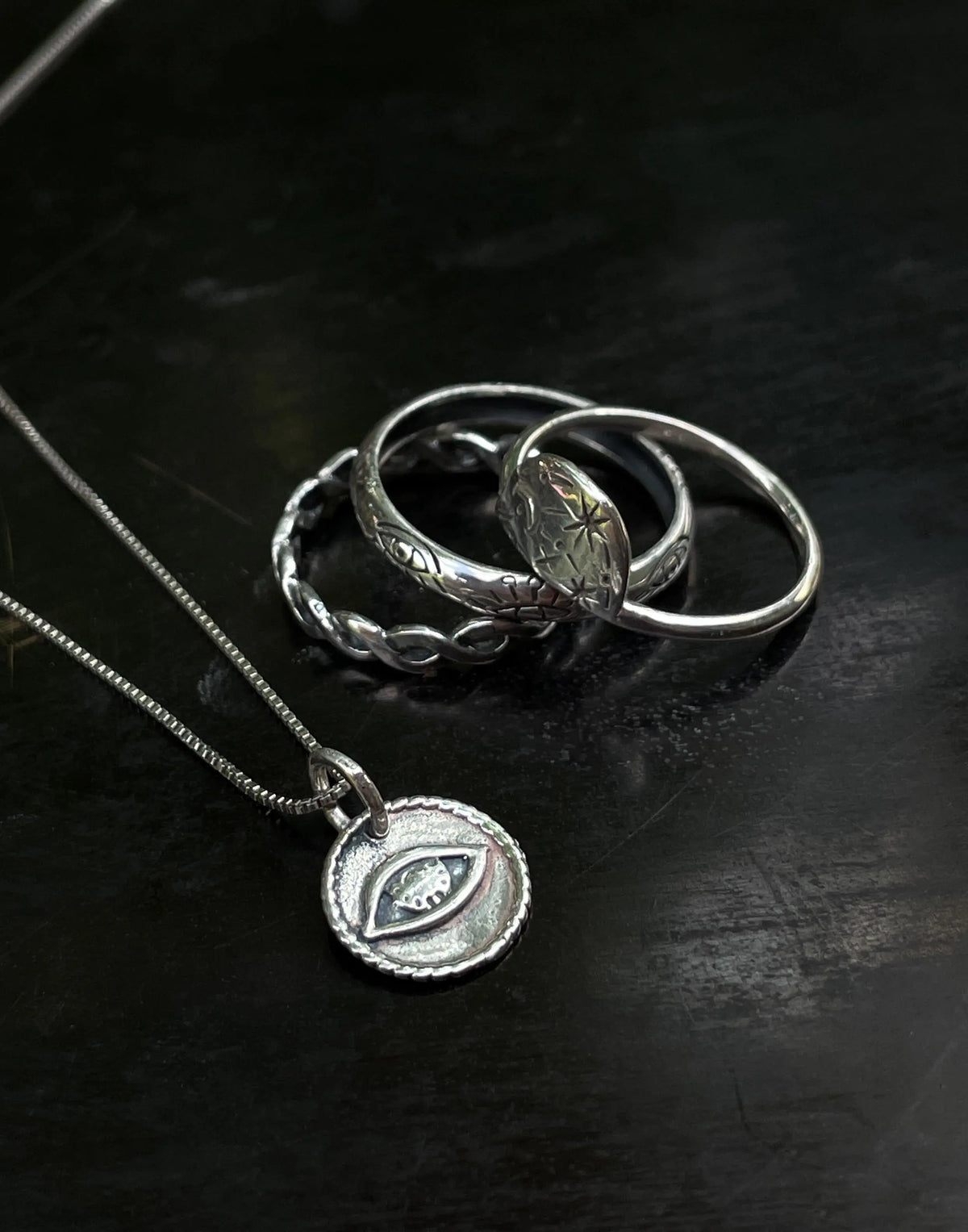 Eyes of the Galaxy Ring Stack Yin Jewelry for the Soul