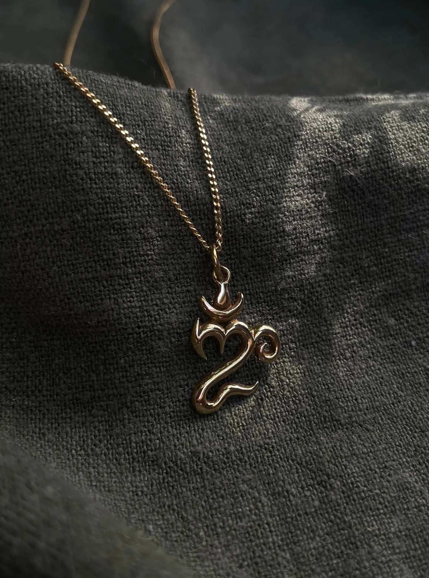 Bali Om Pendant in Brass Yin Jewelry for the Soul