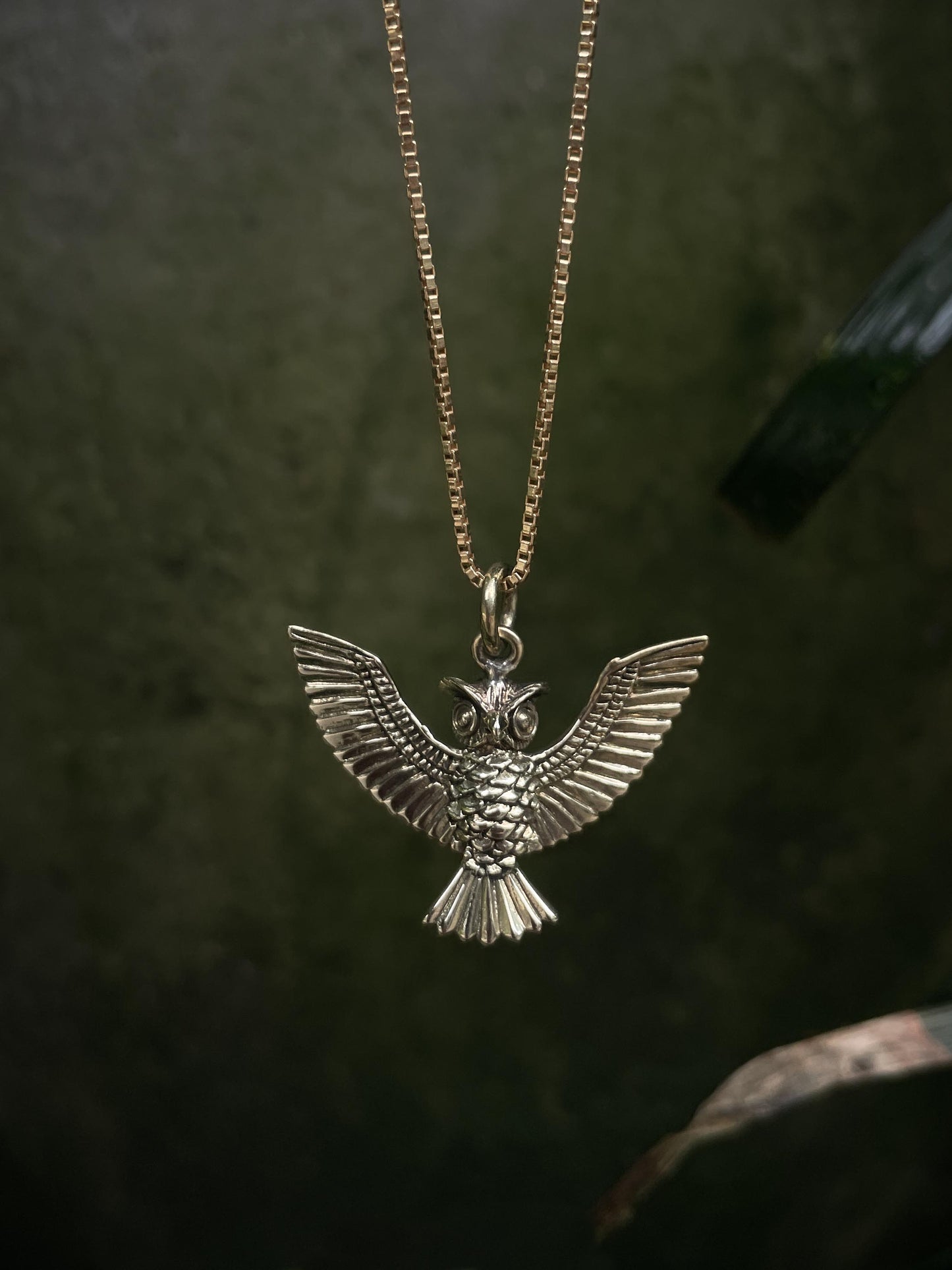 Mystic Owl Pendant in Brass Yin Jewelry for the Soul