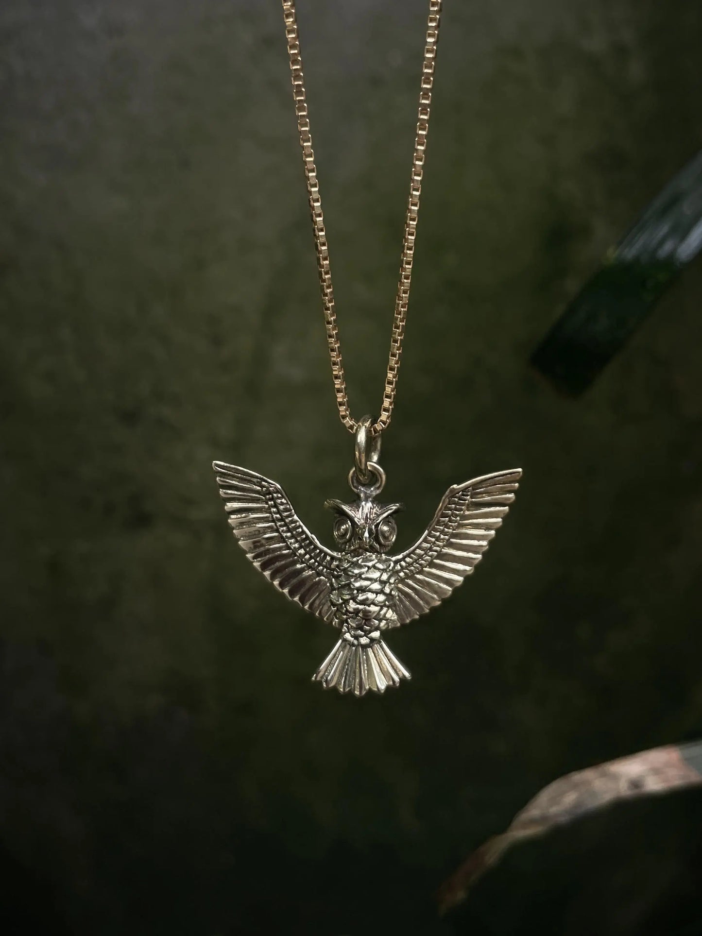 Mystic Owl Pendant in Brass Yin Jewelry for the Soul