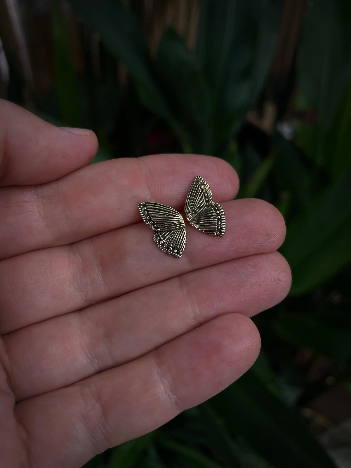 Kupu Kupu Earrings in Brass Yin Jewelry for the Soul