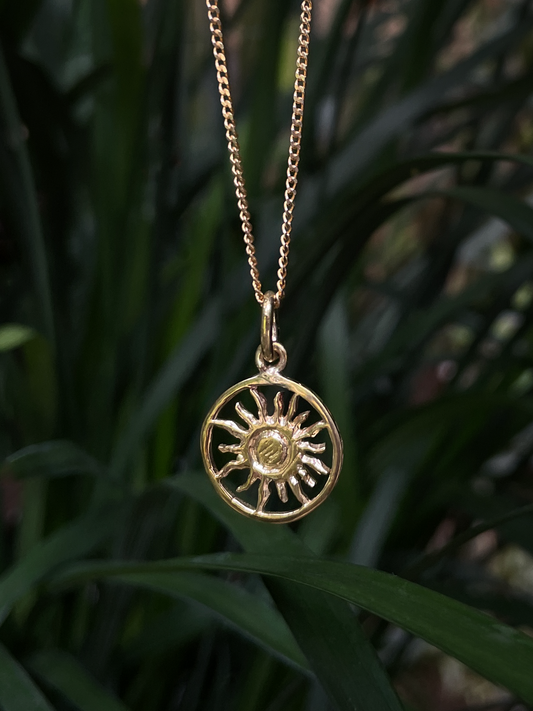 Bali Sun Charm in Brass