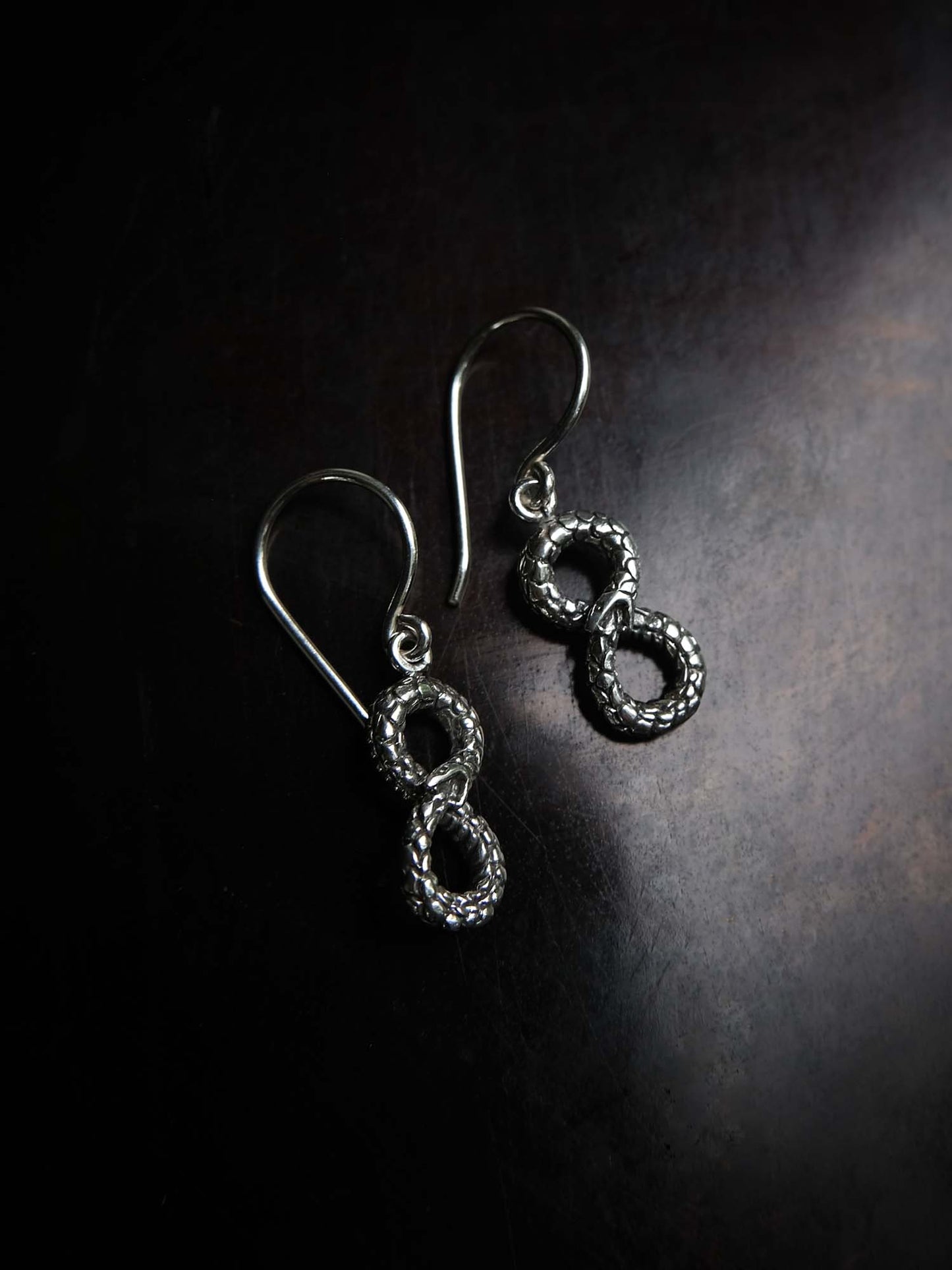 Ouroboros Snake Infinity Earrings in Silver Yin Jewelry for the Soul