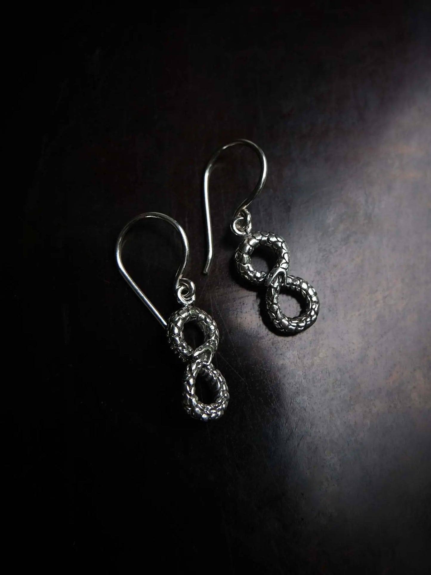 Ouroboros Snake Infinity Earrings in Silver Yin Jewelry for the Soul