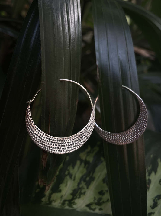 Chandra Large Hoops in Silver