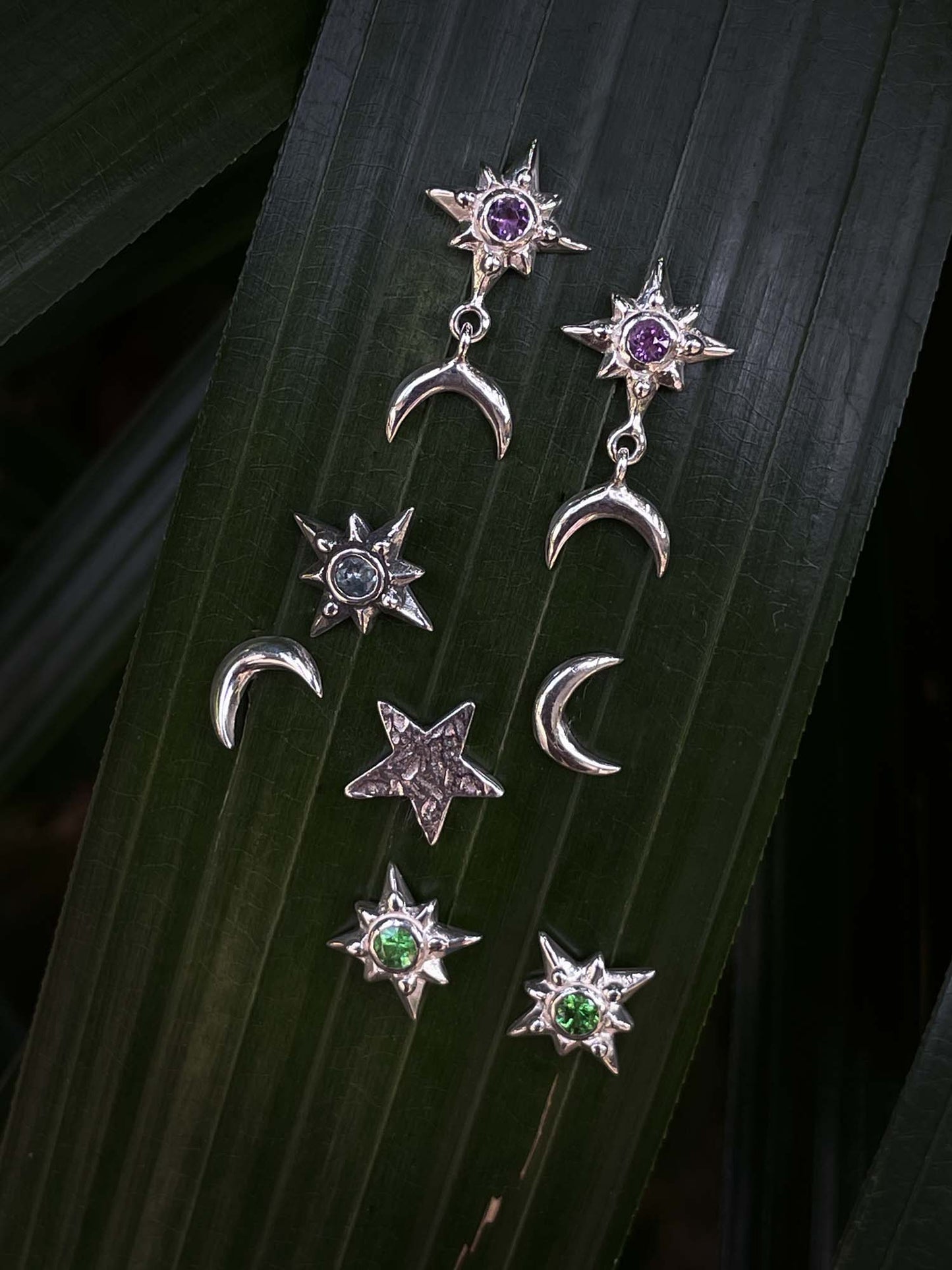 Moon Star Stud in Silver