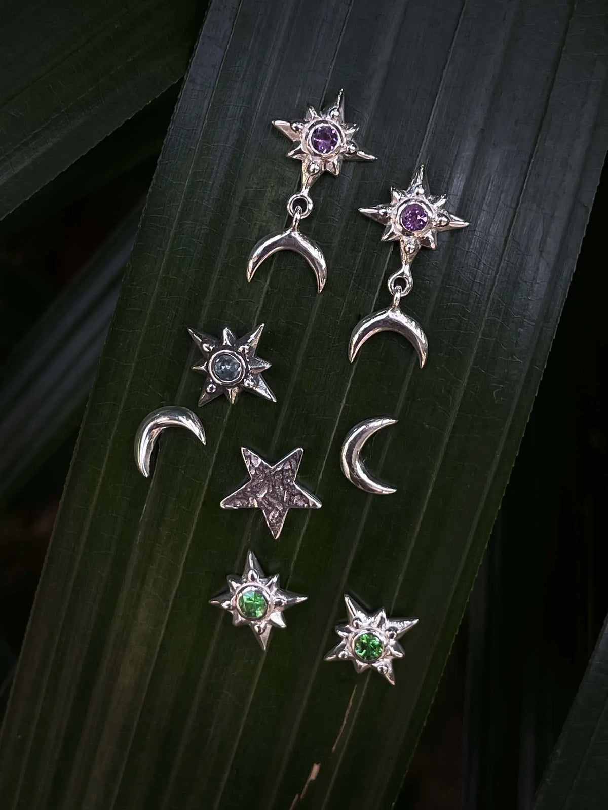 Flash Moon Stud in Silver Yin Jewelry for the Soul