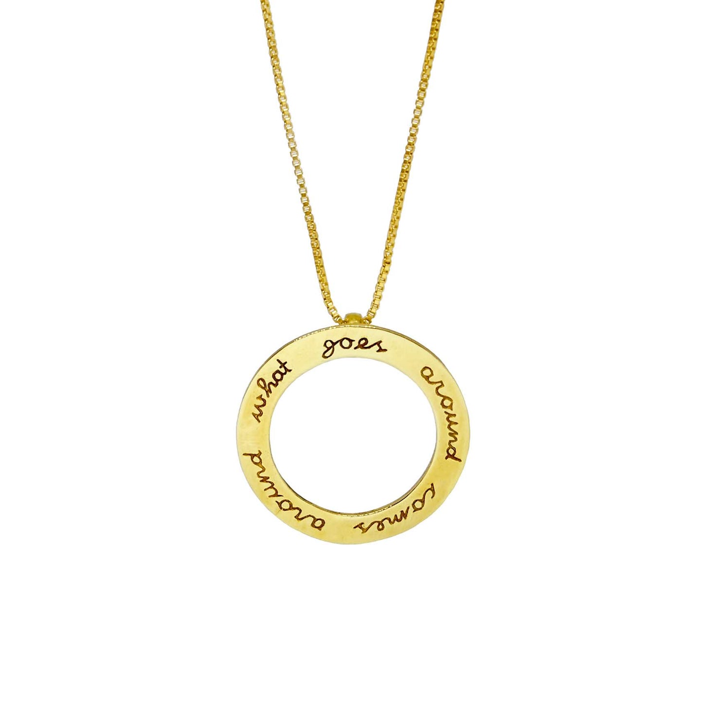 Karma Large Pendant in Brass Yin Jewelry for the Soul