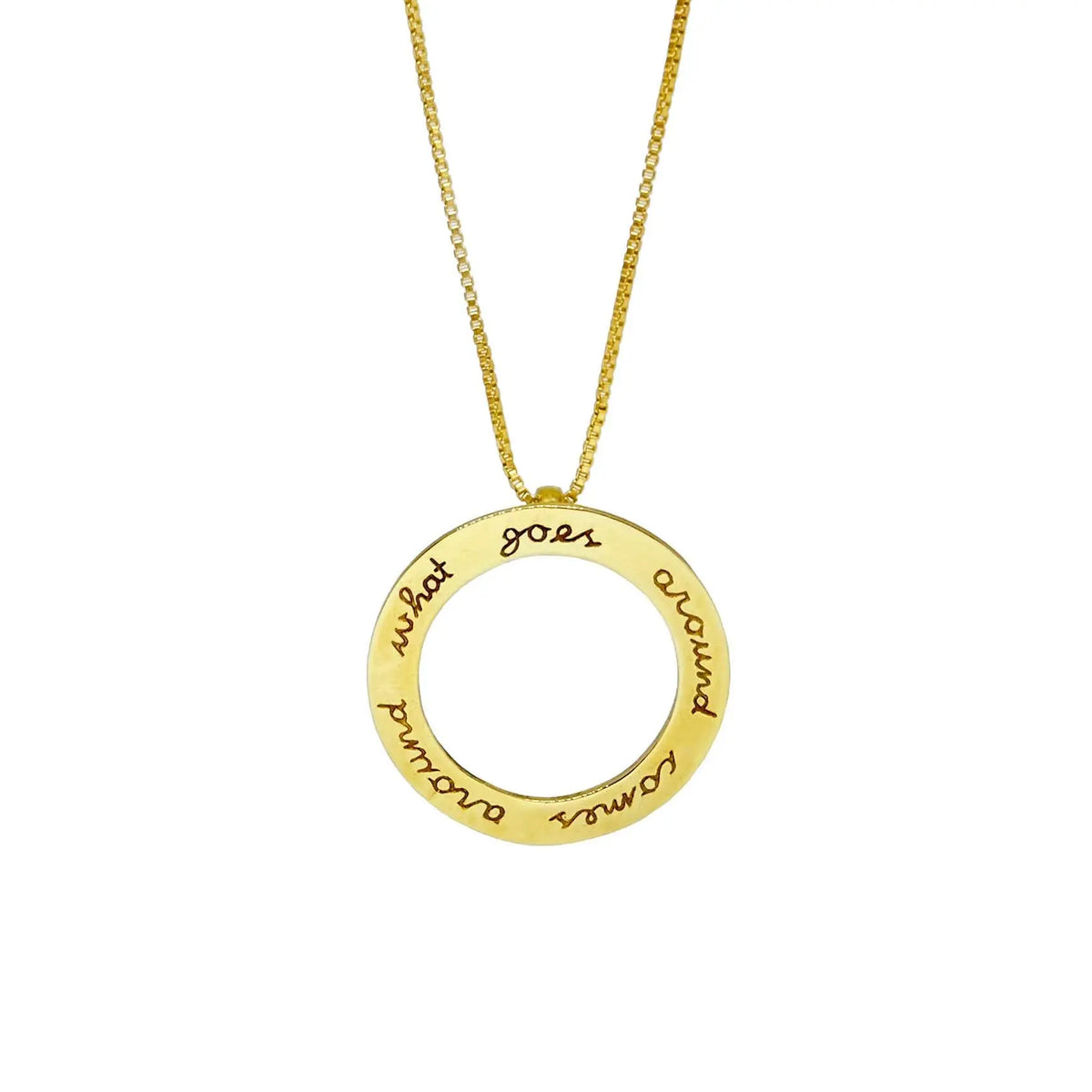 Karma Large Pendant in Brass Yin Jewelry for the Soul