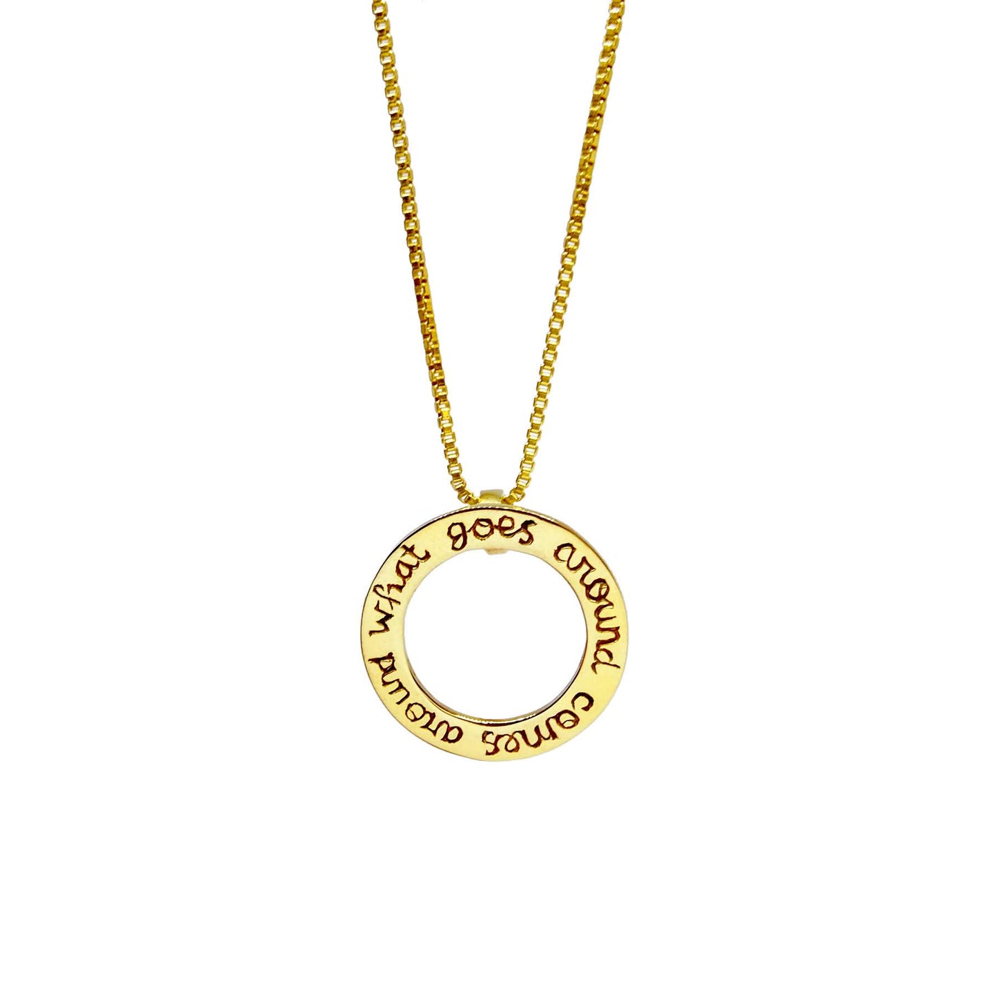 Karma Small Pendant in Brass Yin Jewelry for the Soul