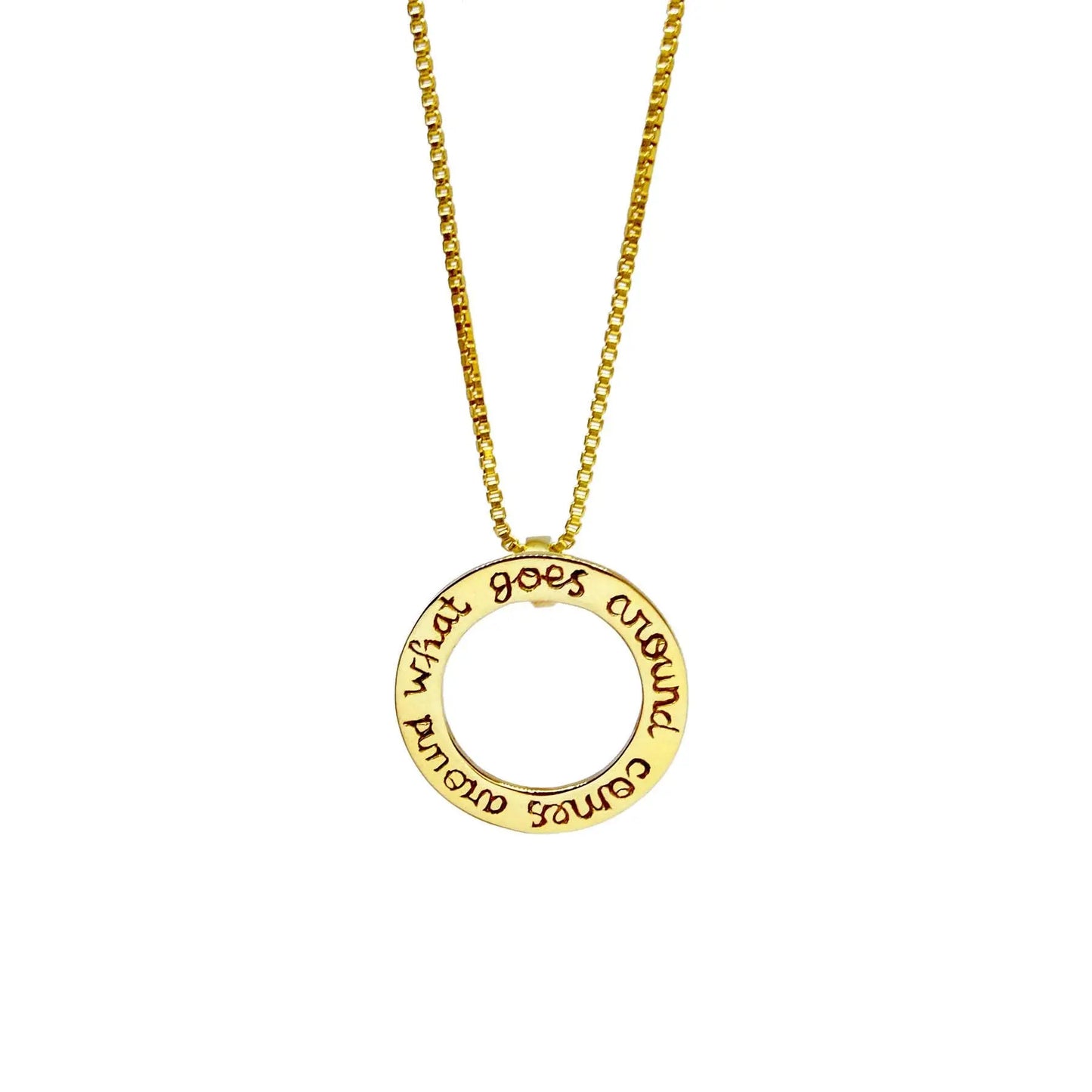 Karma Small Pendant in Brass Yin Jewelry for the Soul