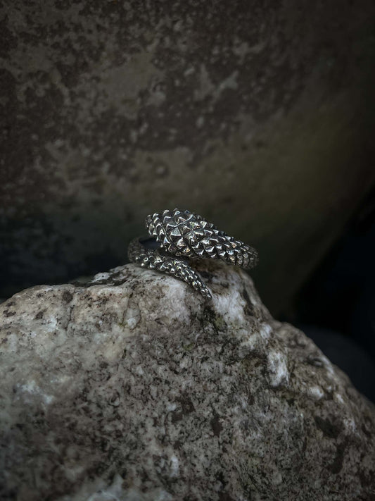 Wraparound Snake Ring in Silver
