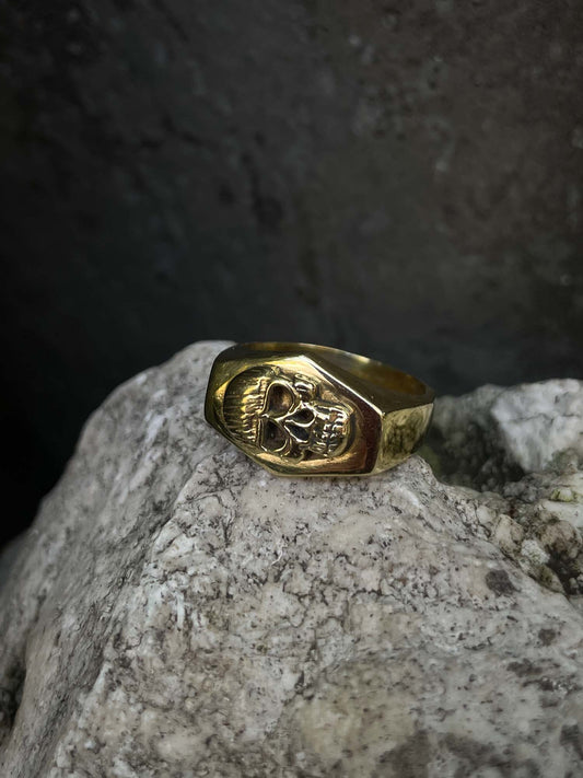 Skull Ring in Brass