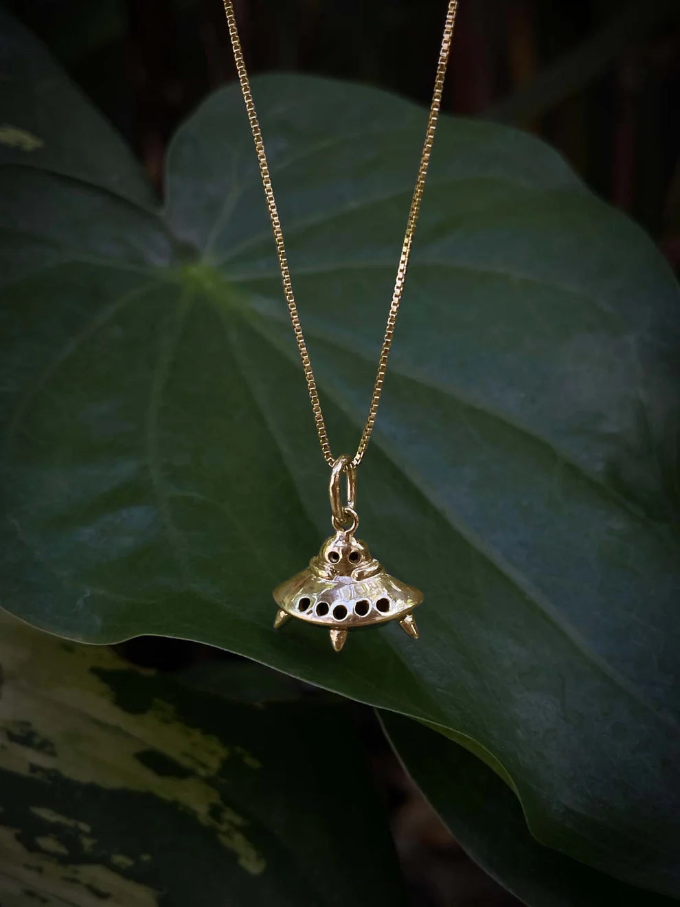 UFO Charm in Brass Yin Jewelry for the Soul