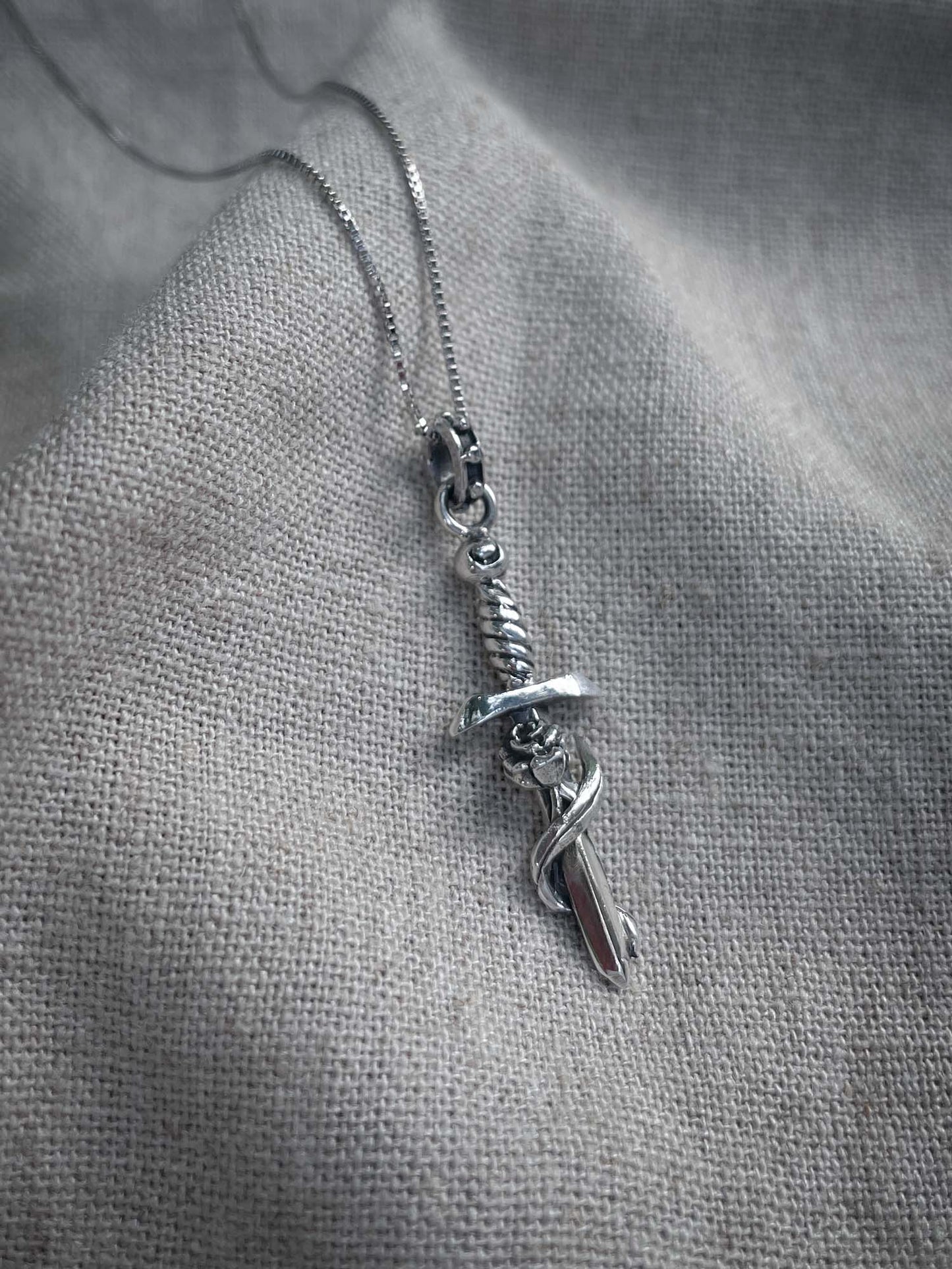 Rose Sword Pendant in Silver Yin Jewelry for the Soul