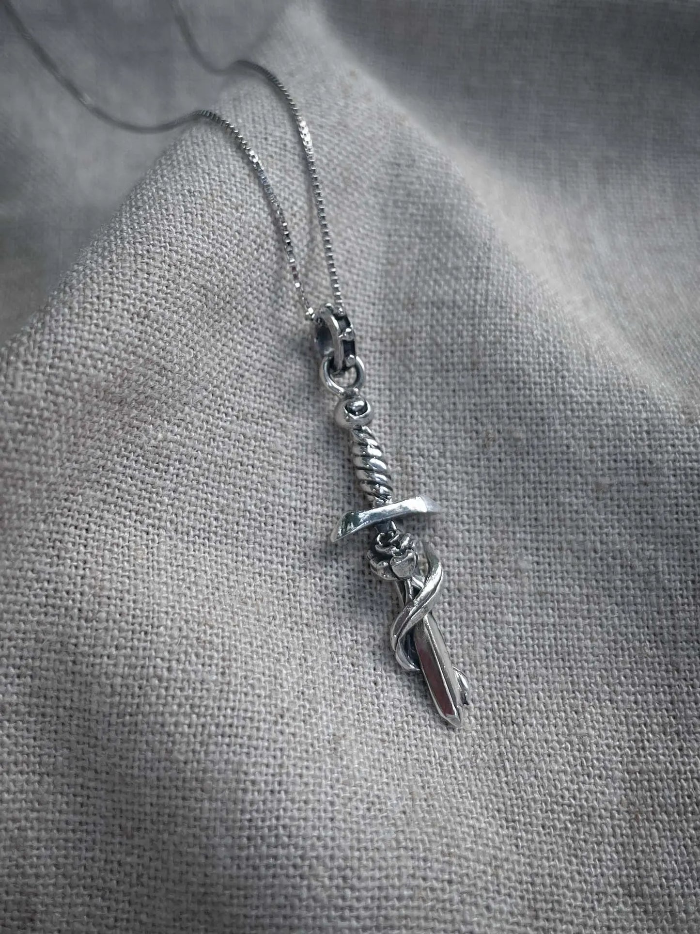 Rose Sword Pendant in Silver Yin Jewelry for the Soul