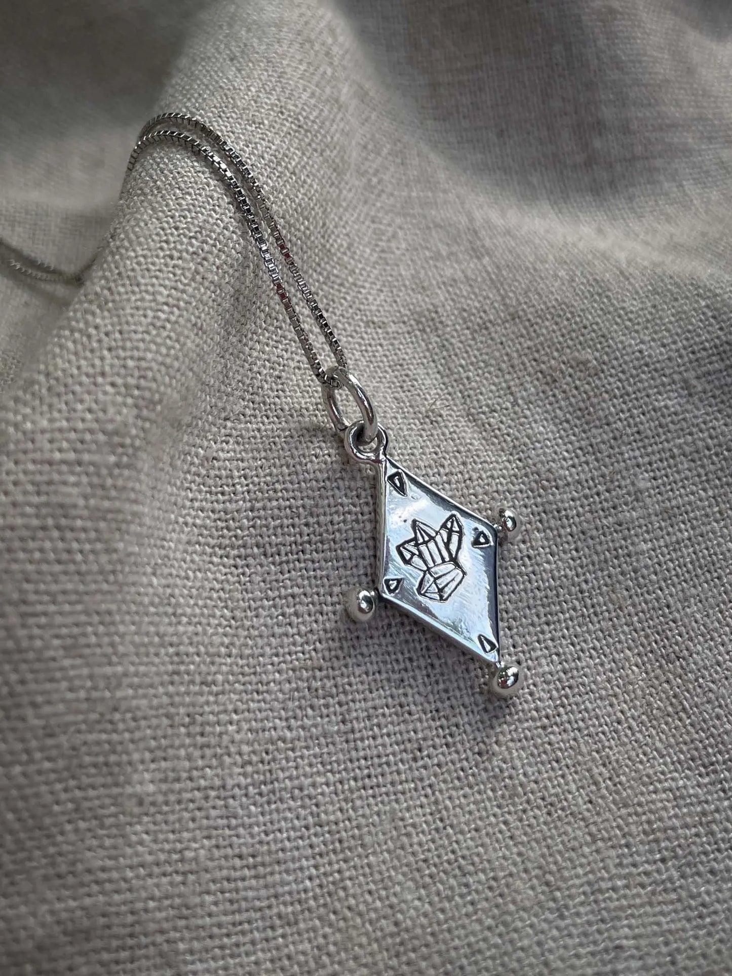 Crystal Shield Pendant in Silver Yin Jewelry for the Soul