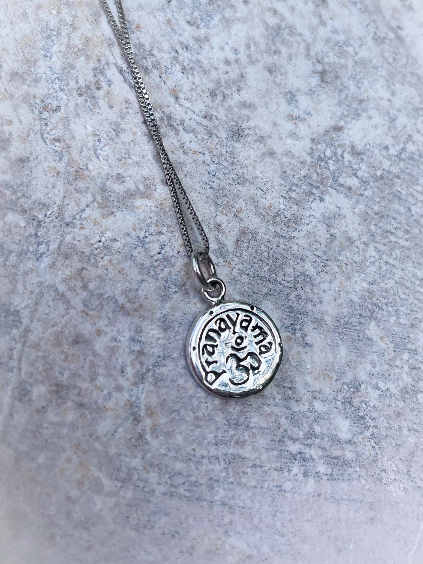 Pranayama Charm in Silver
