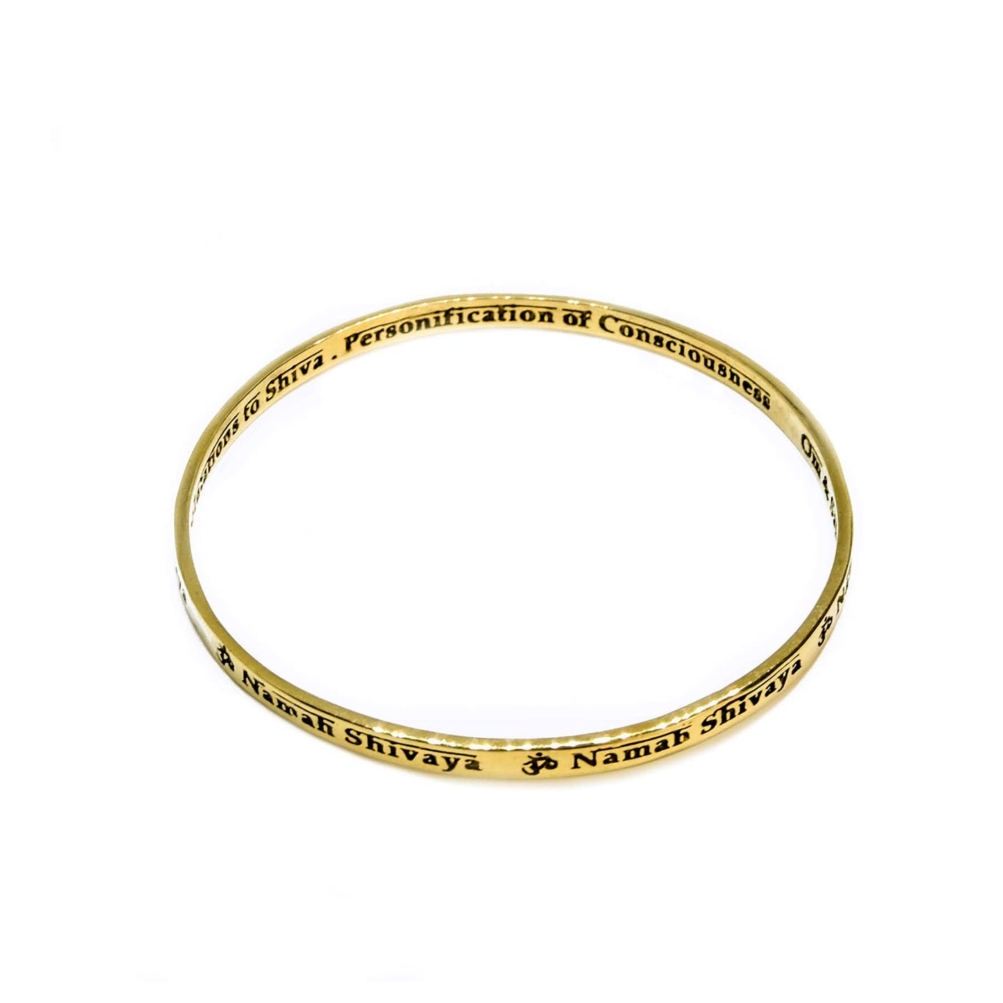 Om Shiva Bangle in Brass Yin Jewelry for the Soul