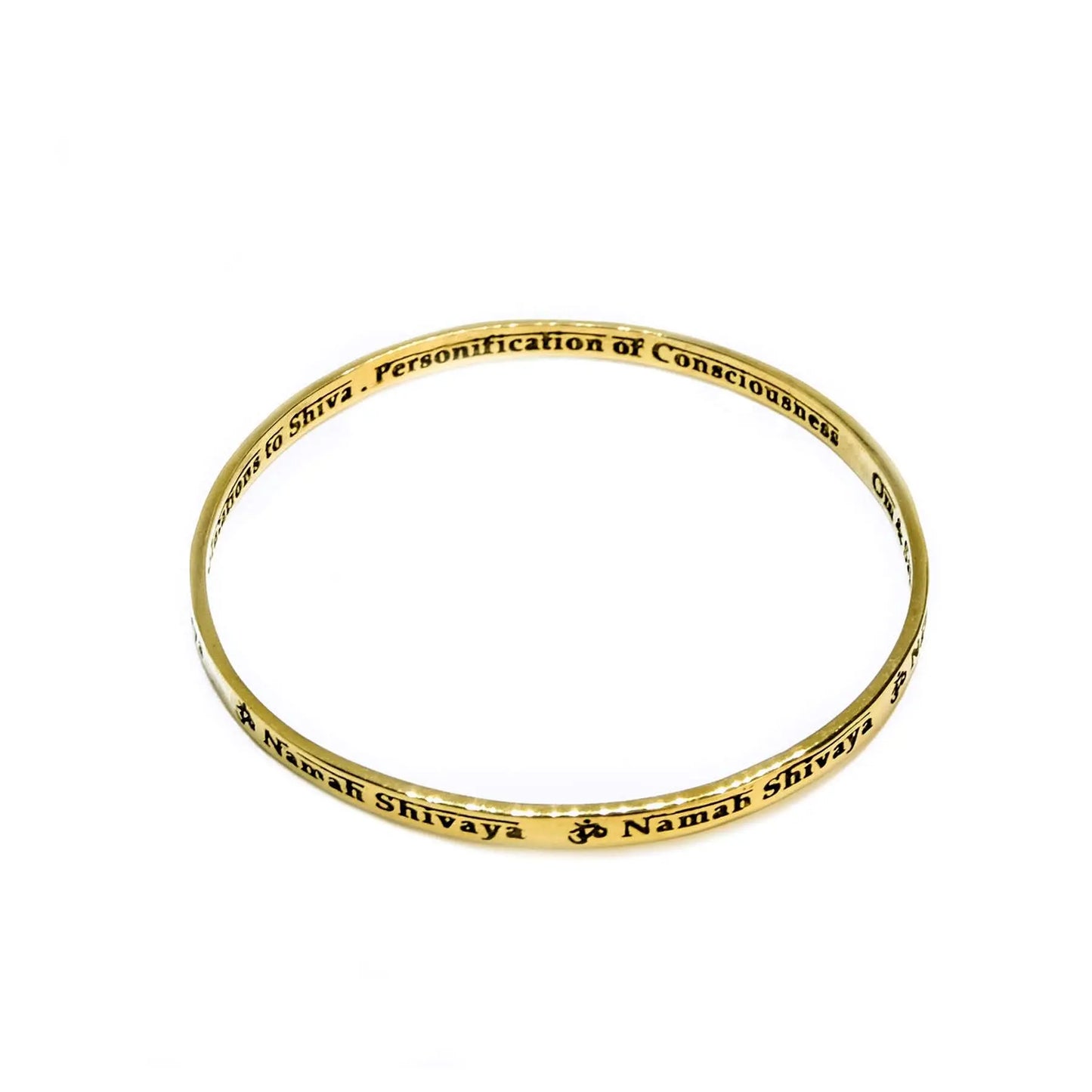 Om Shiva Bangle in Brass Yin Jewelry for the Soul