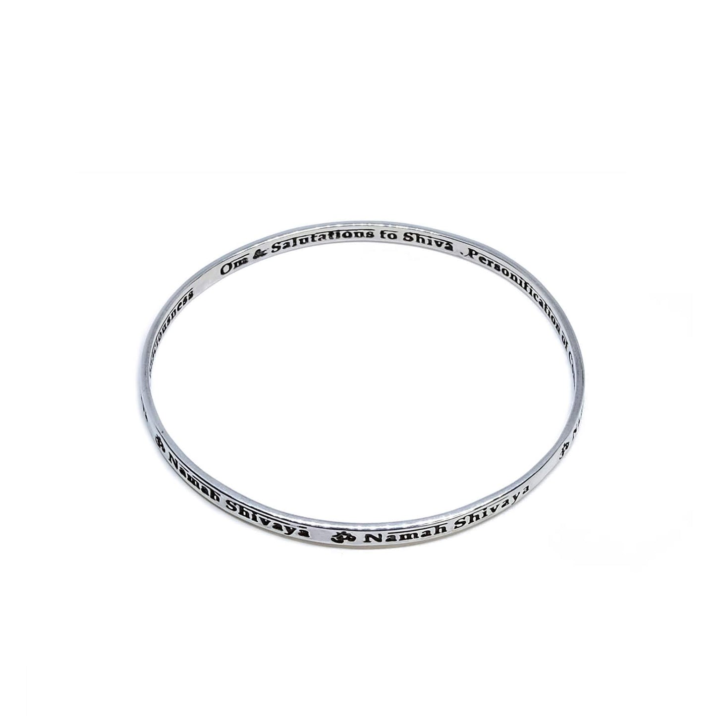 Om Shiva Bangle in Silver Yin Jewelry for the Soul