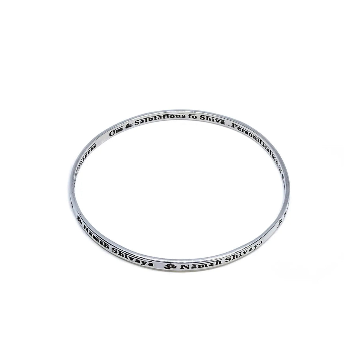Om Shiva Bangle in Silver Yin Jewelry for the Soul