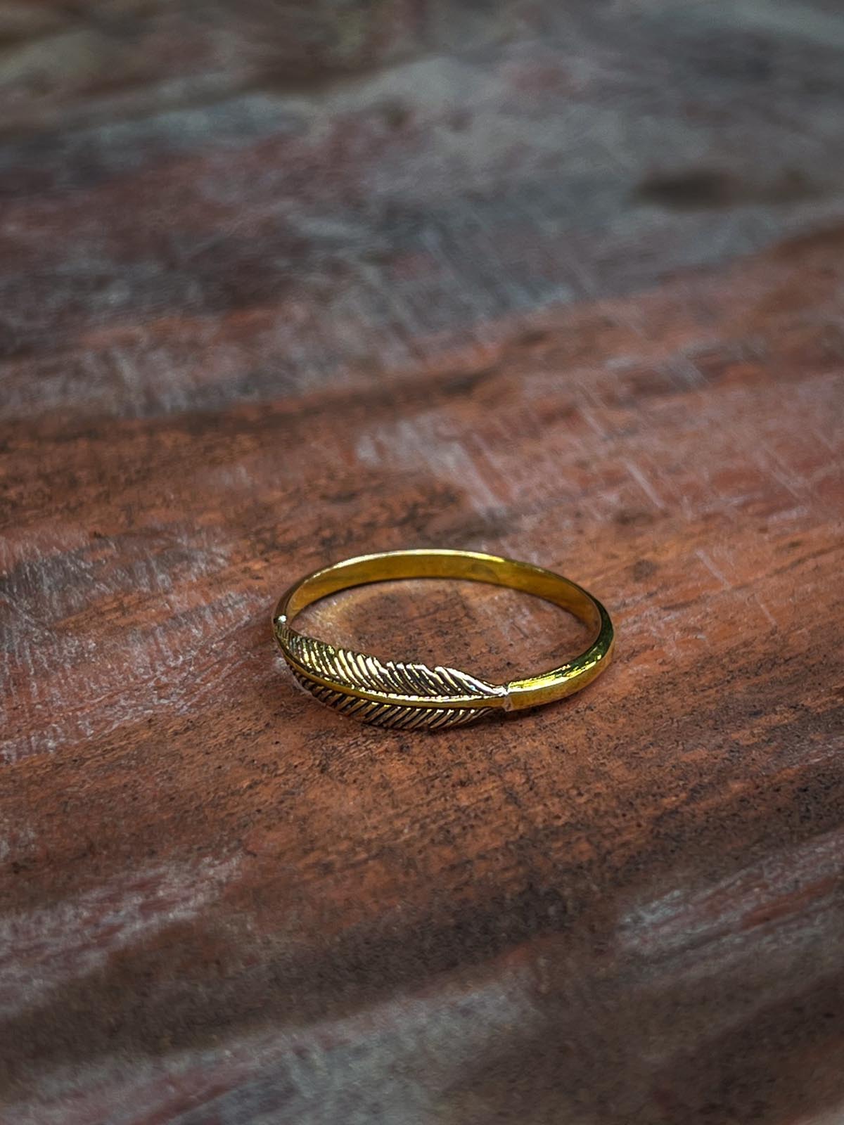 Feather Ring in Brass Yin Jewelry for the Soul
