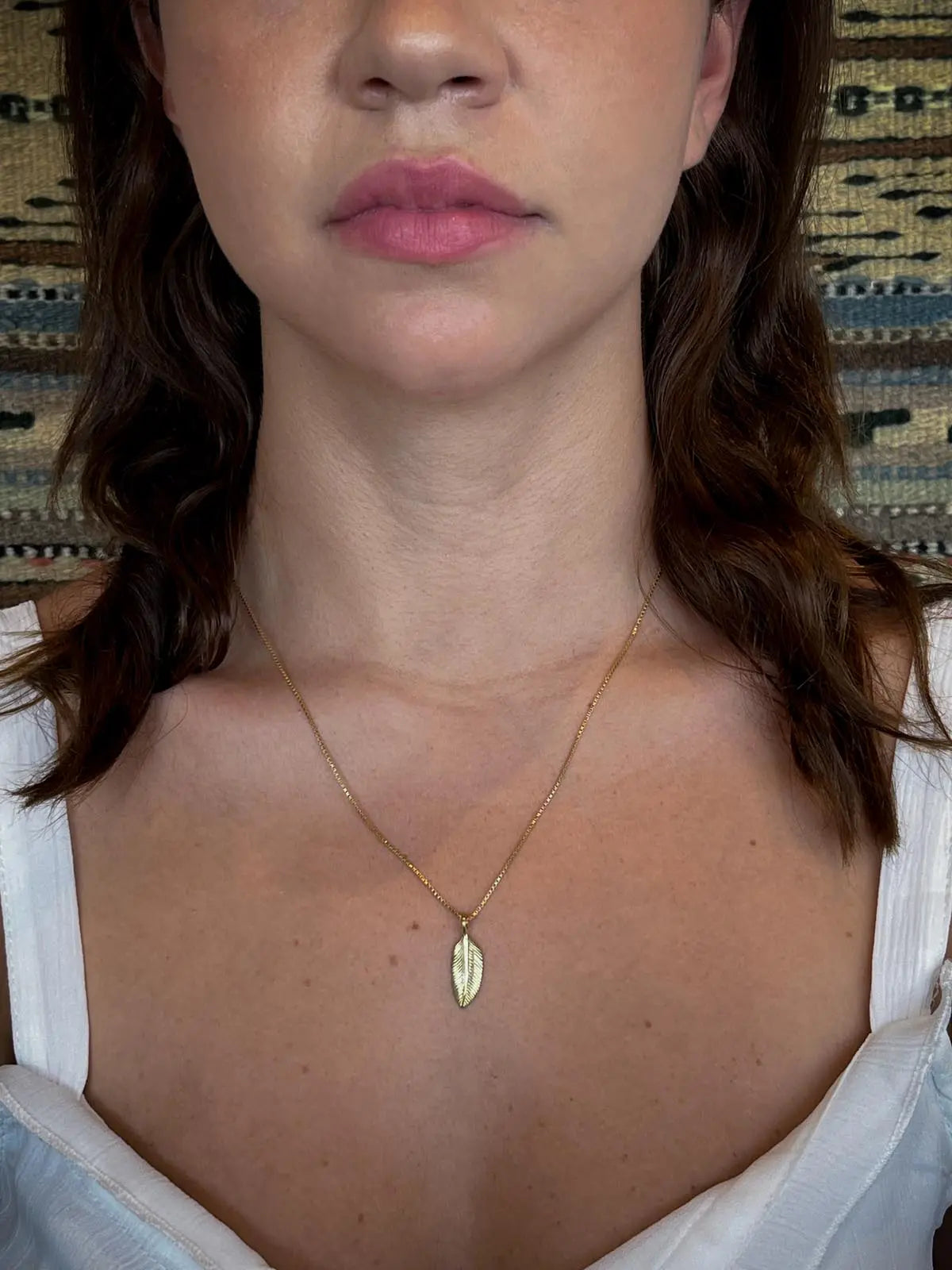 Feather Pendant in Brass Yin Jewelry for the Soul