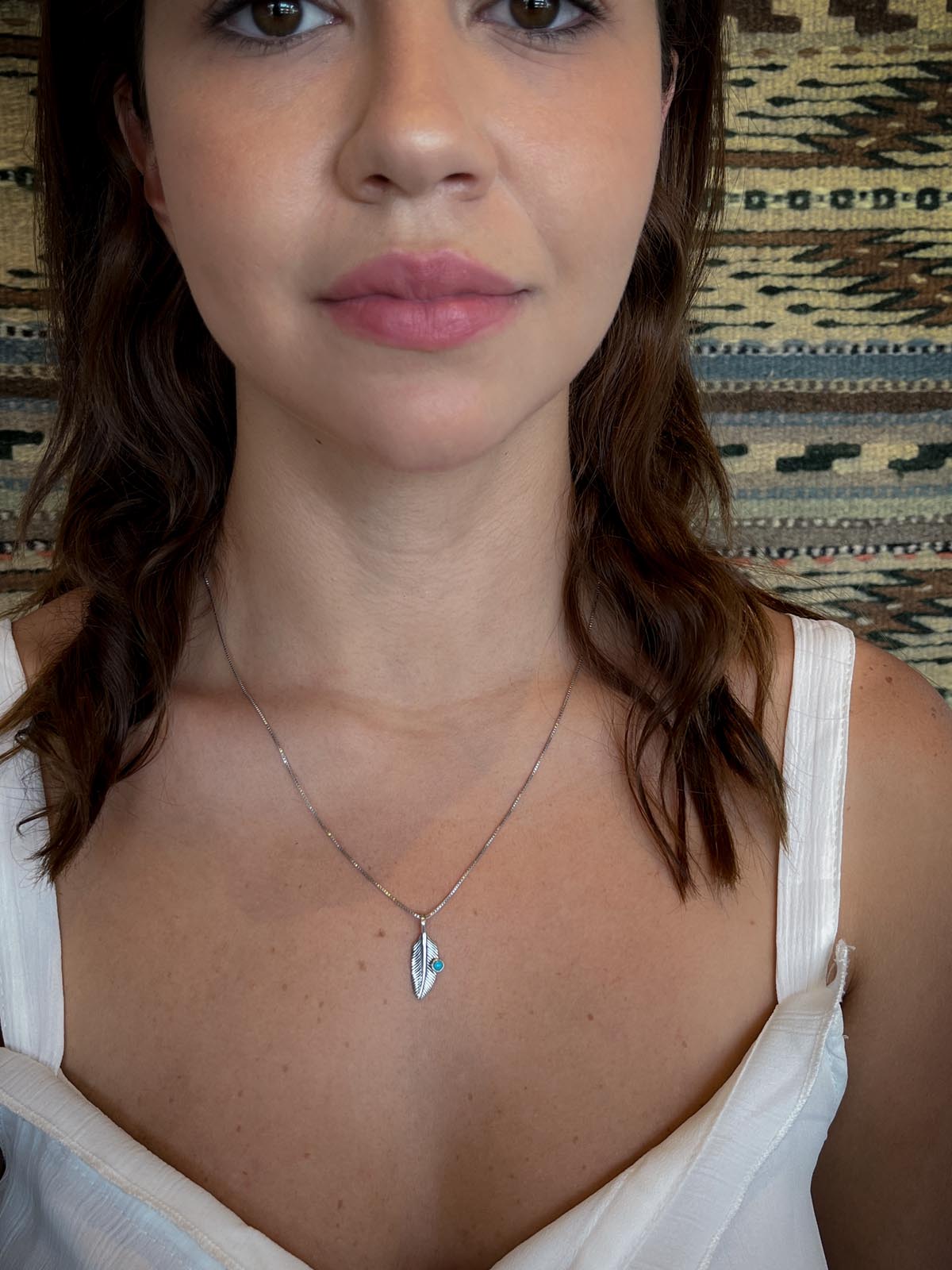 Feather Stone Pendant in Silver Yin Jewelry for the Soul