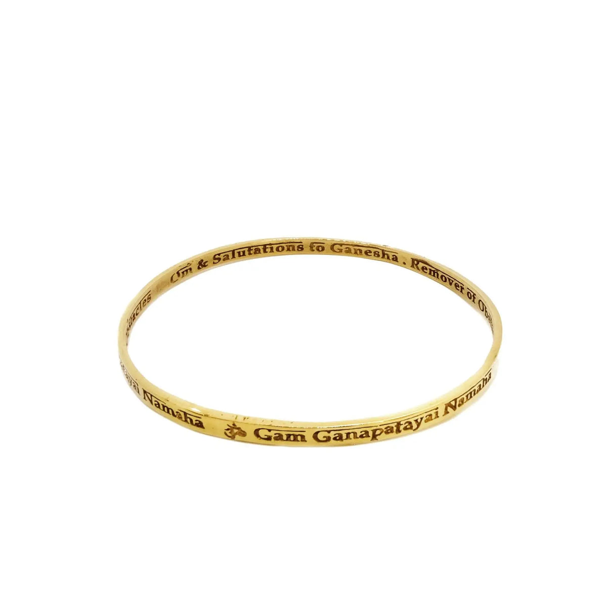 Om Ganesha Bangle in Brass Yin Jewelry for the Soul