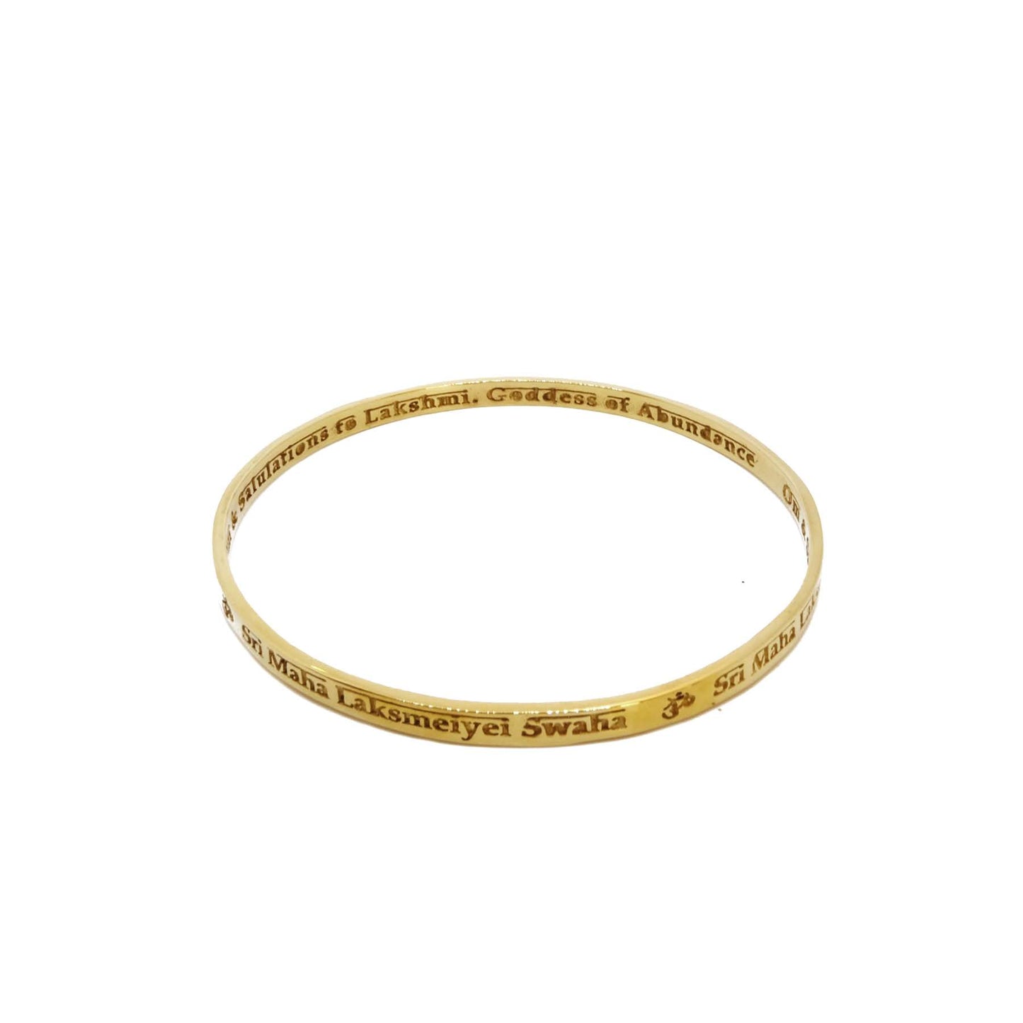 Om Lakshmi Bangle in Brass Yin Jewelry for the Soul