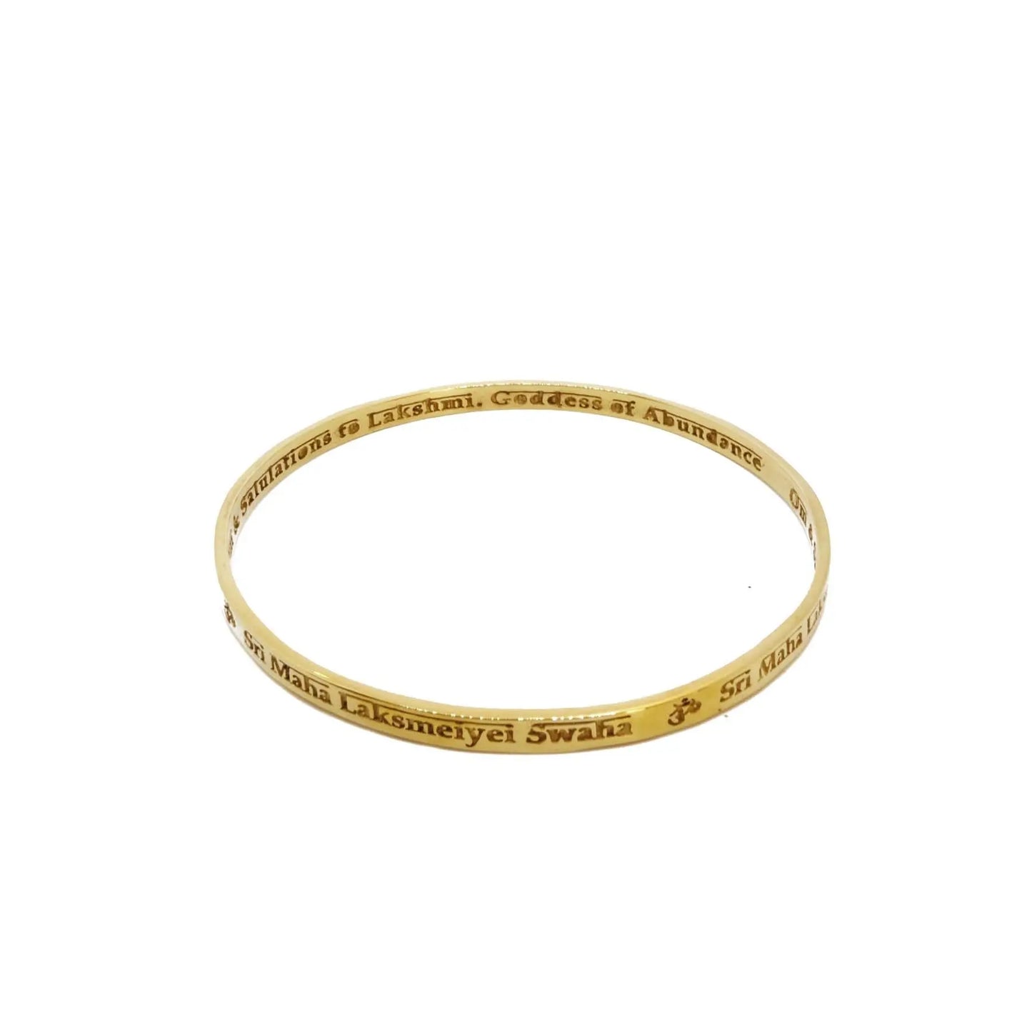 Om Lakshmi Bangle in Brass Yin Jewelry for the Soul