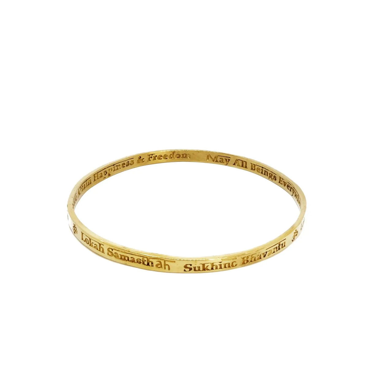 Om Lokah Bangle in Brass Yin Jewelry for the Soul