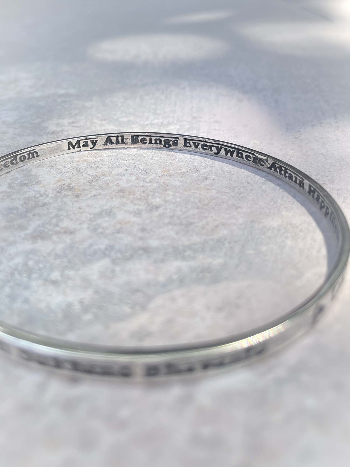 Om Lokah Bangle in Silver
