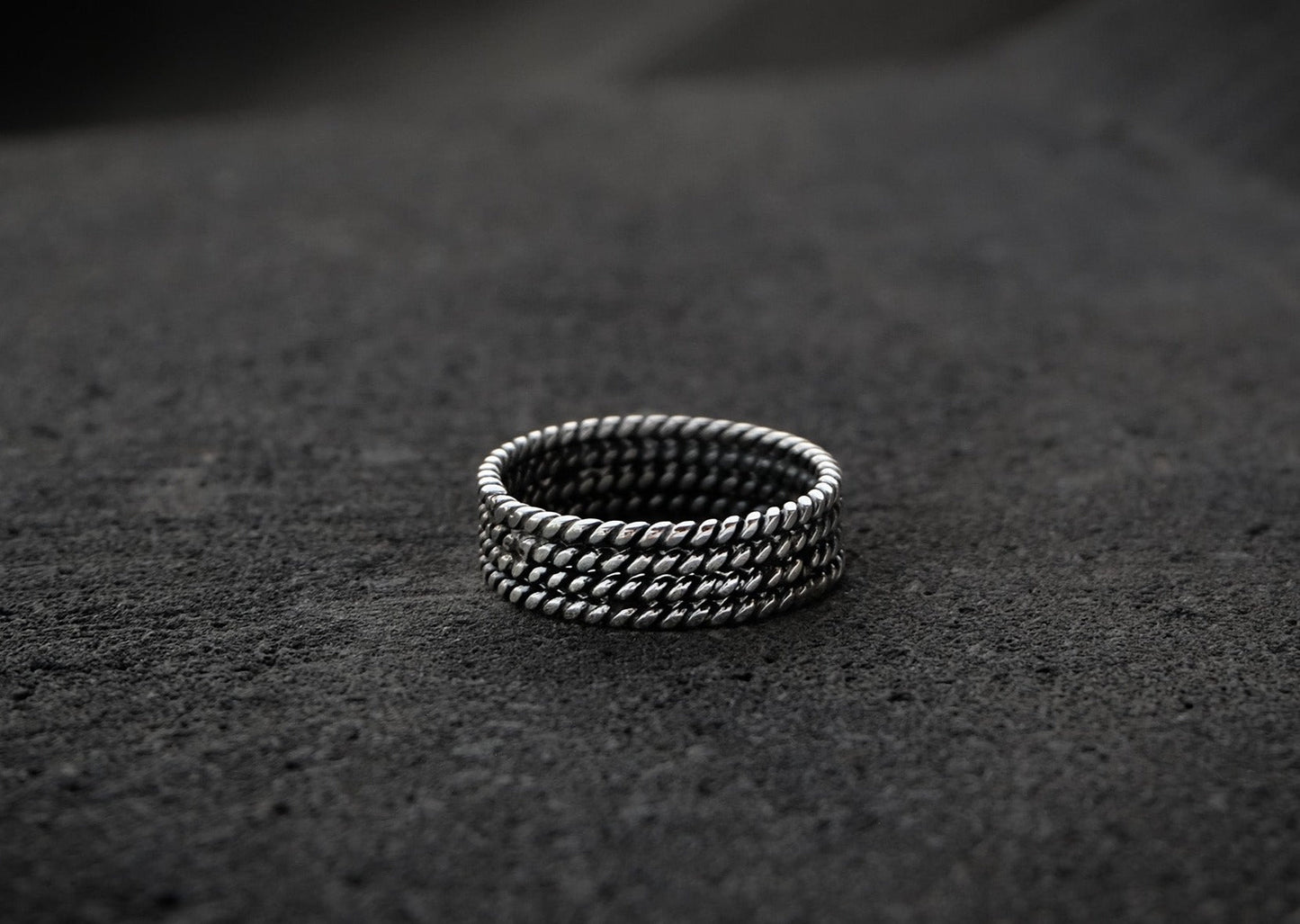 Quartet Chain Silver Ring Mule Jewels