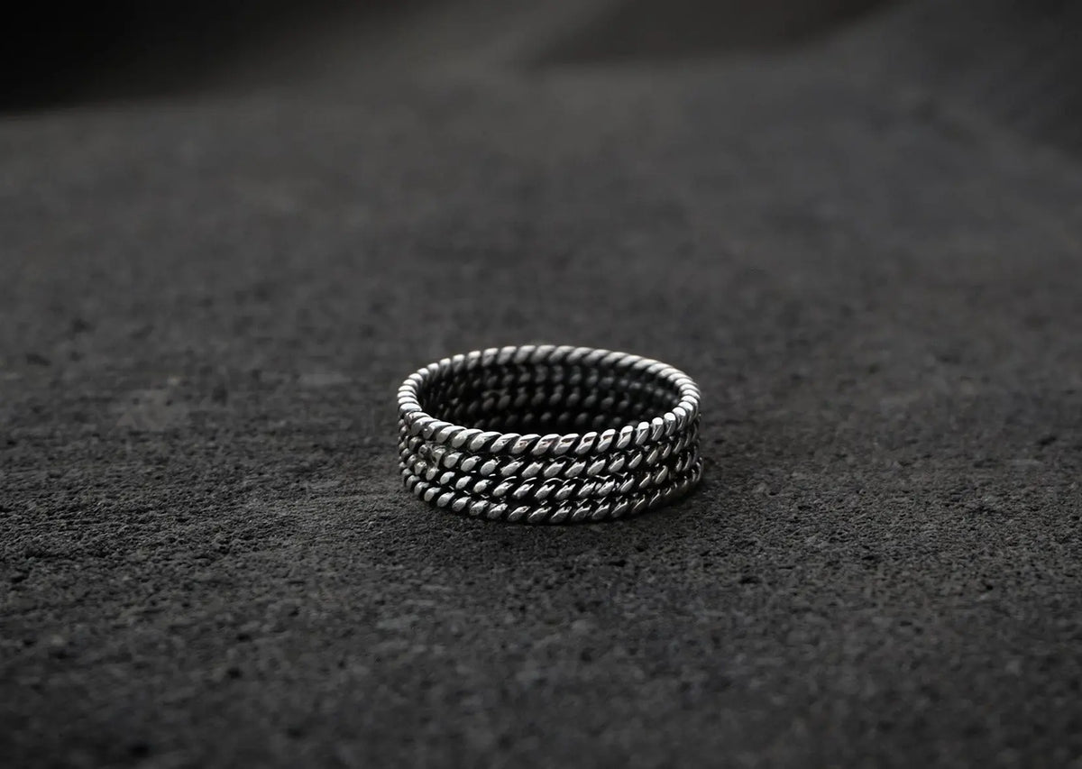 Quartet Chain Silver Ring Mule Jewels