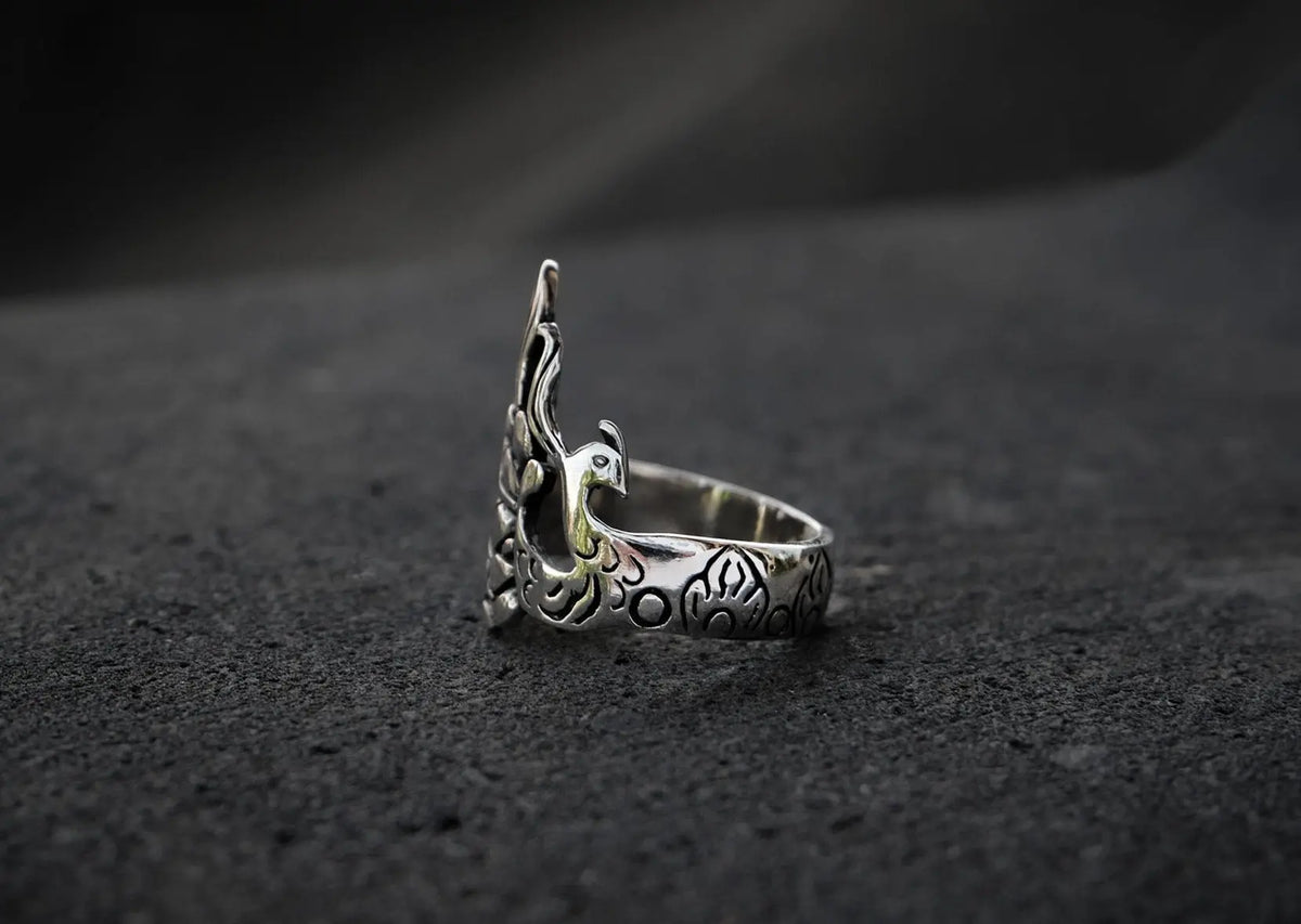 Peacock Silver Ring Mule Jewels