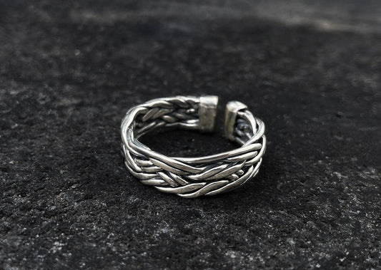 Open Weaving Silver Ring
