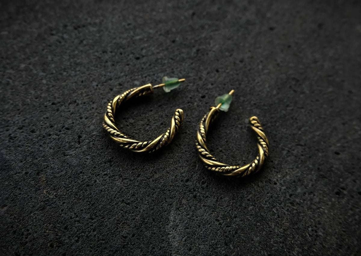 Viking Brass Hoops Mule Jewels