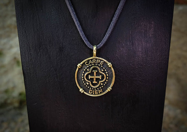 Carpe Diem Brass Pendant Mule Jewels