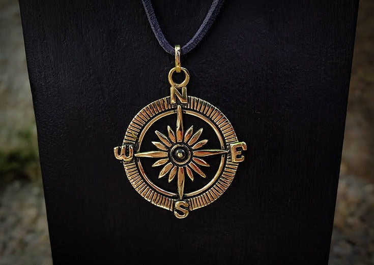 Compass Brass Pendant Mule Jewels