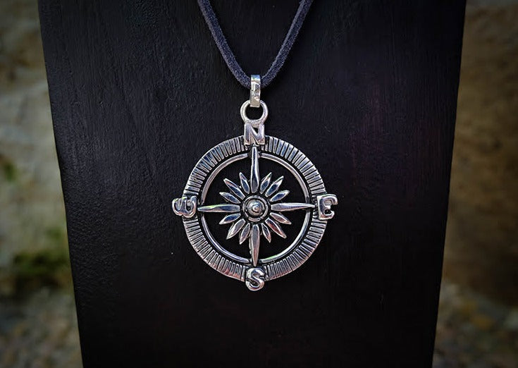 Compass Silver Pendant Mule Jewels