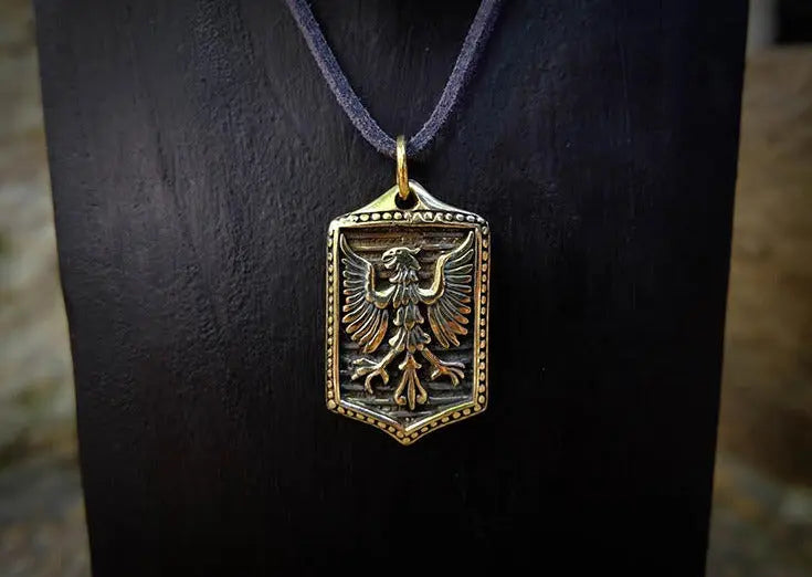 Eagle Crest Brass Pendant Mule Jewels
