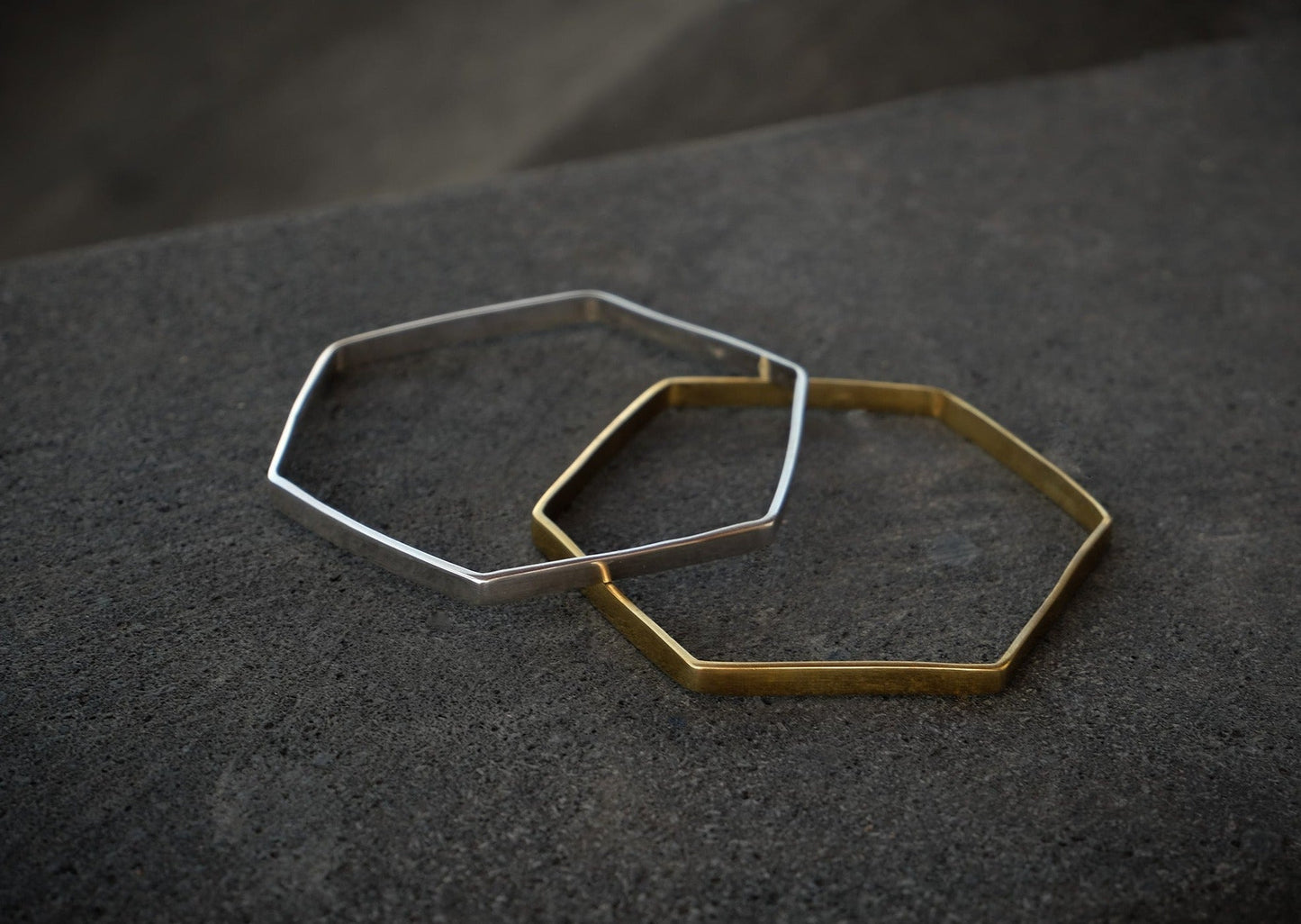 Hexagon Brass Bangle Mule Jewels