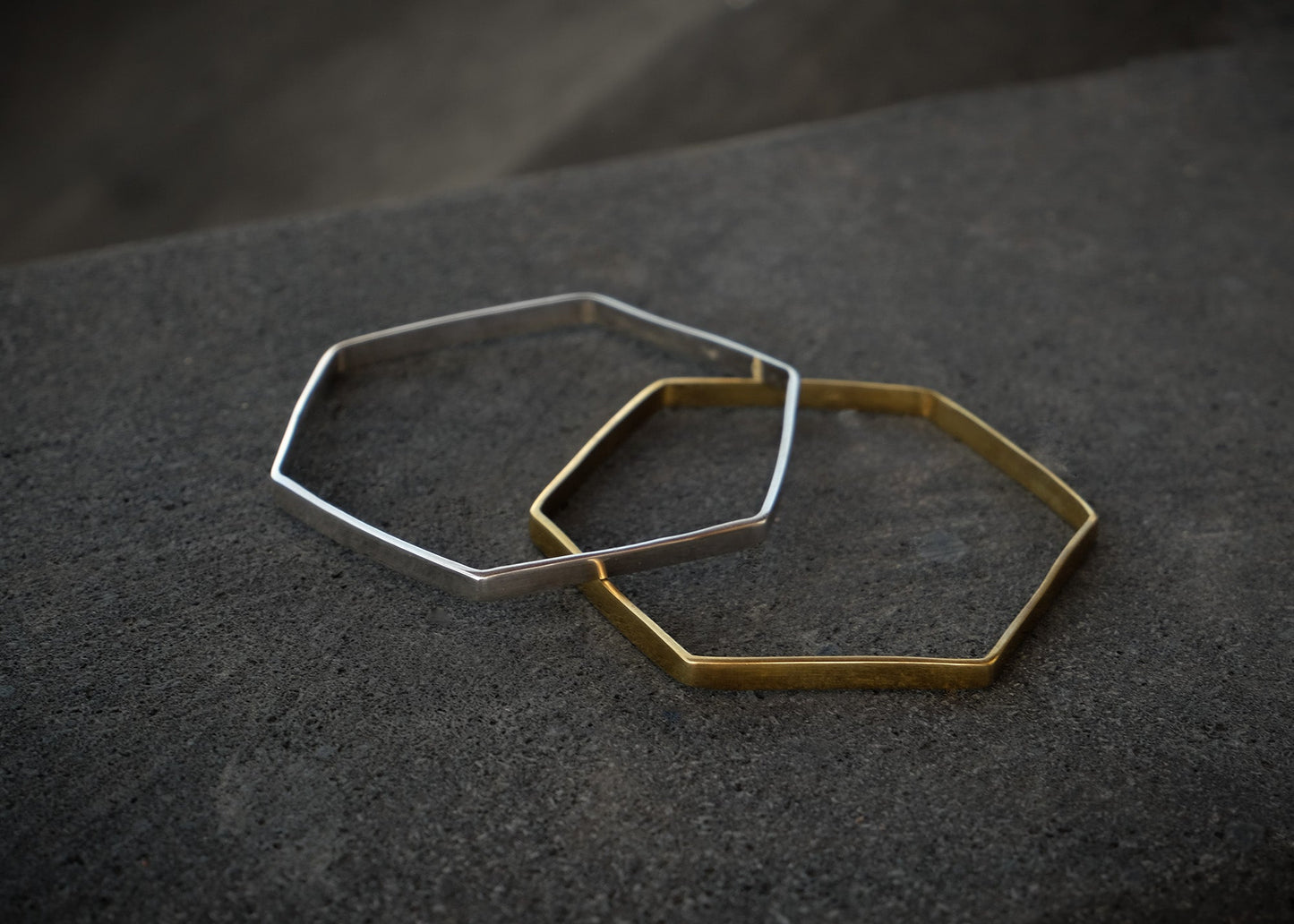 Hexagon Silver Bangle Mule Jewels