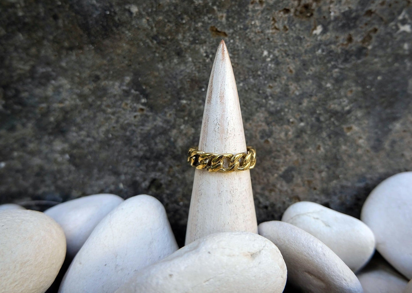 Chain Large Brass Ring Mule Jewels