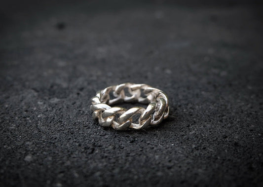 Chain Large Silver Ring