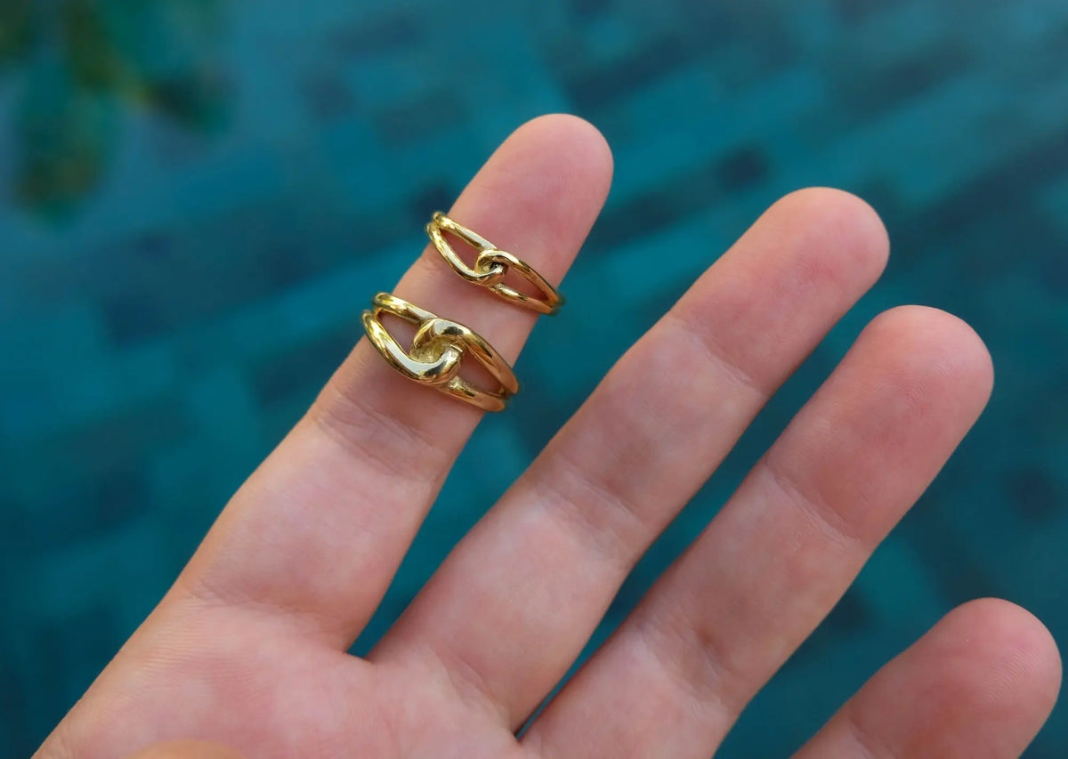 Knot Large Brass Ring Mule Jewels
