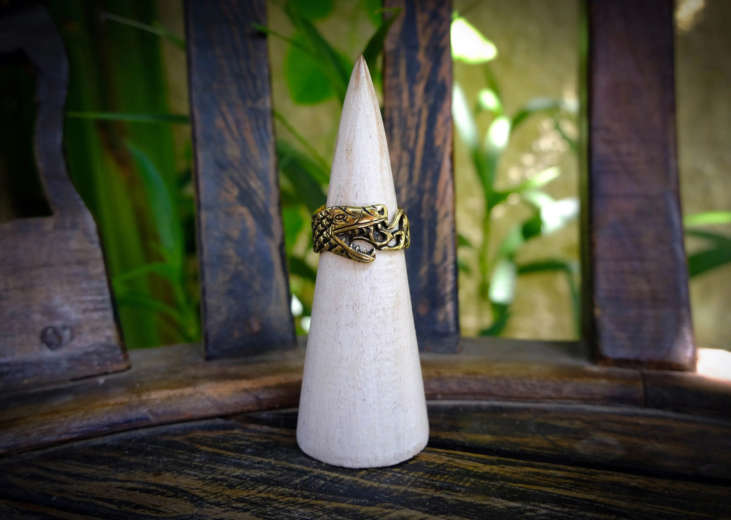 Fire Dragon Brass Ring Mule Jewels